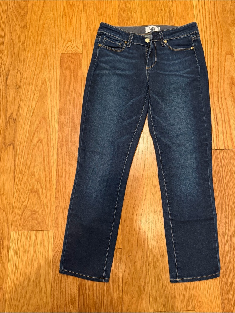 PAIGE Dark Indigo Straight Leg Jeans